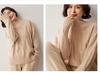 2026 Women's Plus Size Cable Knit Wool Sweater - Semi-High Neck, Thick and Loose Fit for Autumn/Winter