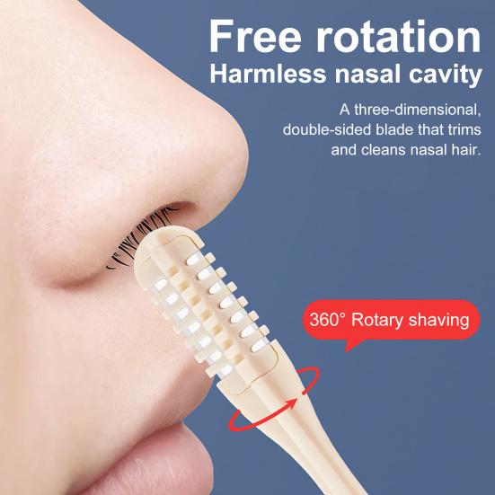 Yousheng 2/4/8Pcs Nasal Hair Cutter with Ear Picker Double Blade Nose Hair Trimmer 360-degree Rotation Mini Nasal Hair Razor for Women Men