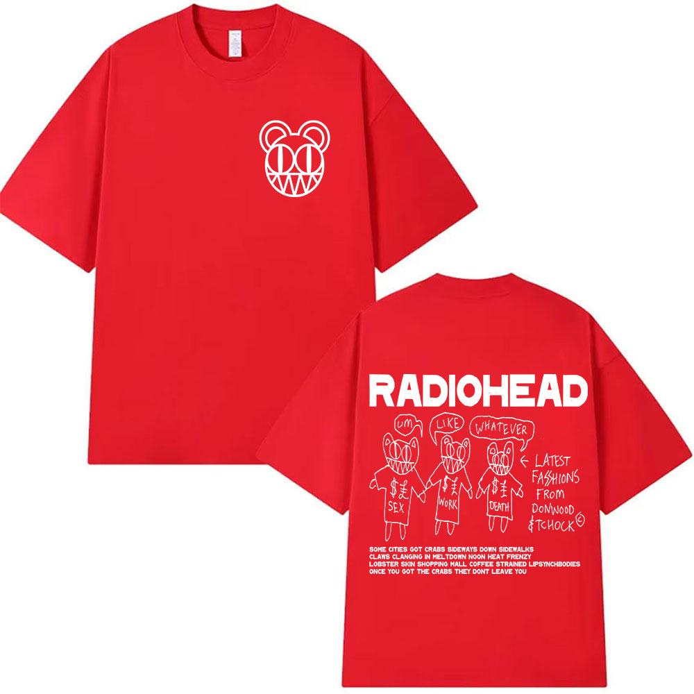 Rock Band  Radiohead Tour 2025 Album Merch T Shirts Men Women Fashion Oversized Tshirt Retro Aesthetic Short Sleeve Top T Shirt S