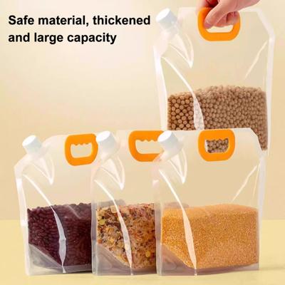 Sacchetto ermetico per alimenti con coperchio Sacchetto autoportante per conservazione del riso Sacchetto sigillato riutilizzabile per conservazione dei cereali per farina fagioli Armadio da cucina Dispensa