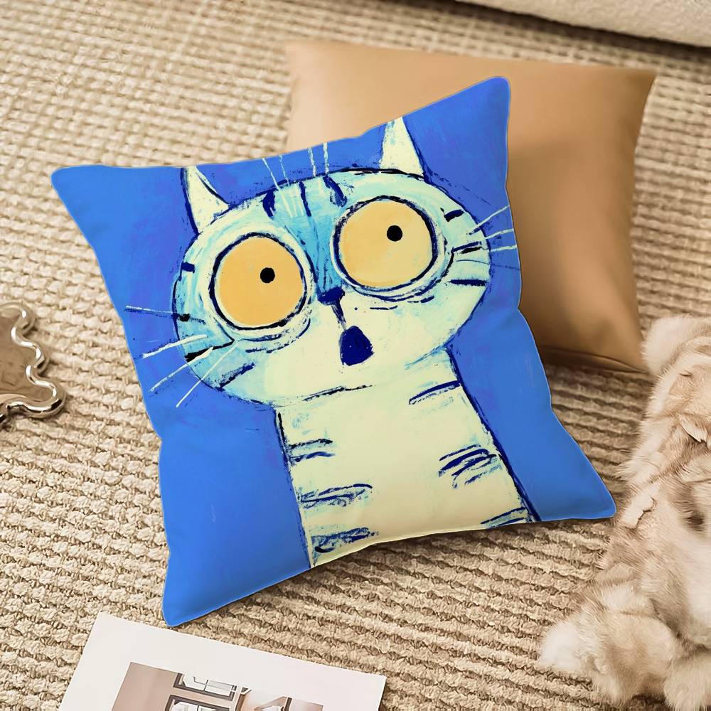 Animals cute Pillow Case Anti-dustmite Pillowcase Invisible zipper silky plush Sofa