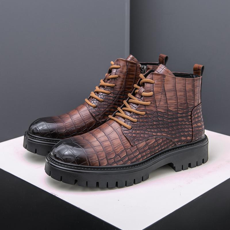 Fashion Genuine Leather Male Ankle Boots Comfortable Chelsea Boots Men's Stylish Formal Business Dress Boots Designer Business Footwear