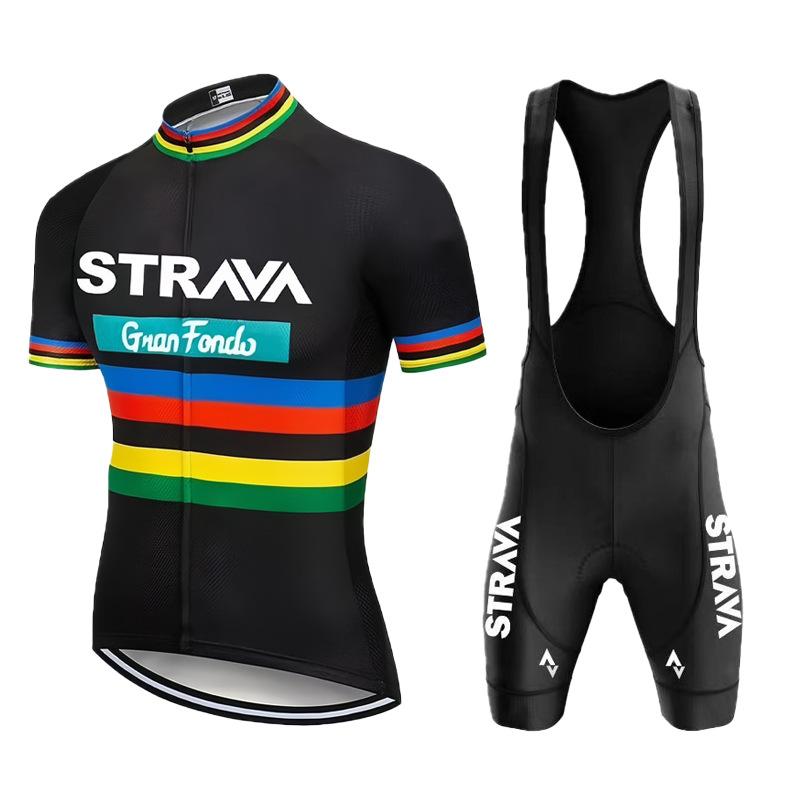 Bicycle Short-sleeved Strap Set, Quick-drying Men's and Women's Road Cycling Cycling Cycling Shorts Summer Breathable Cycling Suit Set