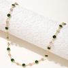 Green Zircon Niche Personality Retro Diamond-encrusted Short Necklace Collarbone Chain Neck Chain Chocker Female