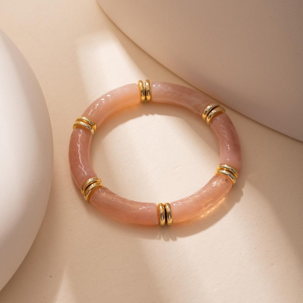 Color Matching Acrylic Design Sense Personality Generous Bracelet Bracelet Fashion Simple Gold Powder Bracelet