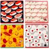 Imabari Towel Handkerchief Food Pattern 4-Piece Set (Sushi, Rice Ball, Omurice, Gyoza, Shumai) 100% Cotton, Multicolor, Approx. 23x23cm