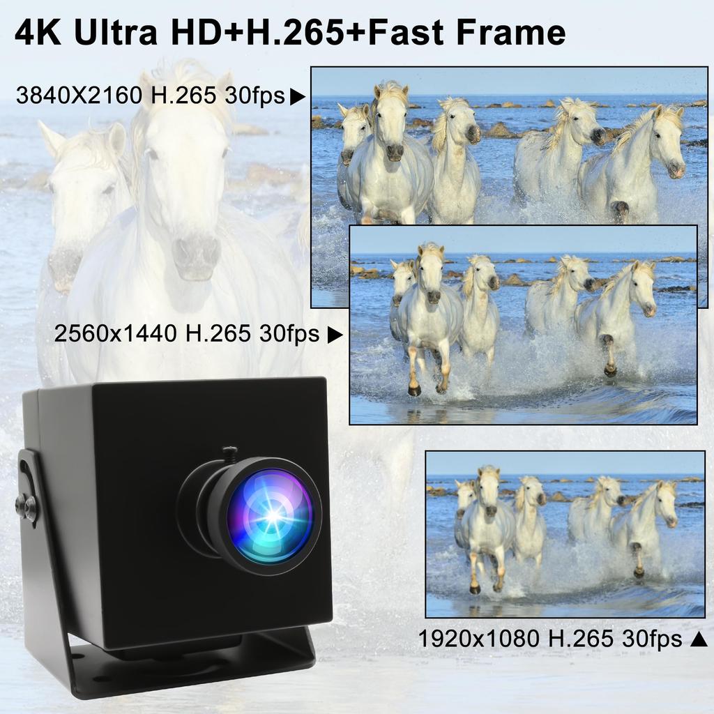 ELP 4K HDMI USB-kamera Vidvinkel PC-kamera för datorskärm Samtidig utgång Mini UVC-webbkamera 2x digital zoom 8MP USB-säkerhetskamera Grader
