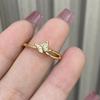Plated 18k Seiko Flash Diamond Butterfly Ring Simple Ins Cold Wind Ring