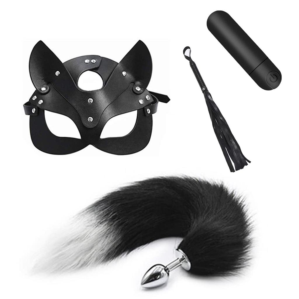 Set Dop Anal Coadă Vulpe Pentru Femei Jucării Sexuale Anale Dop Anal Coadă Sexy Ureche de Pluș cu Cleme pentru Mamelon Vibrator Glonț Pentru Cupluri Jucării