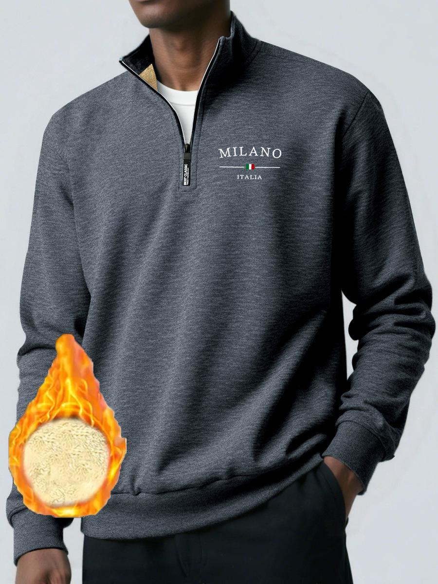 

Men s Fleece Lined Golf Hoodie, Autumn/Winter, Loose Fit, Plus Size, Half-Zip Pullover, Black Extra Large темно-сірий