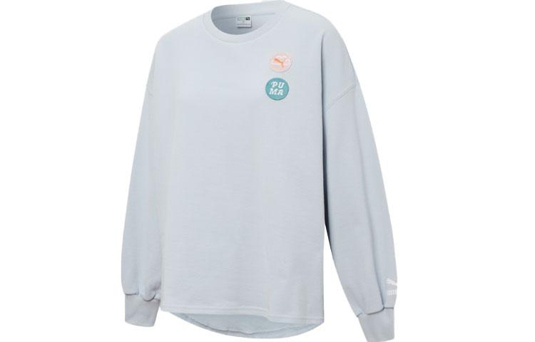 PUMA Sweatshirts Women s Blue Crew Neck Moderate Regular 536095-21 M