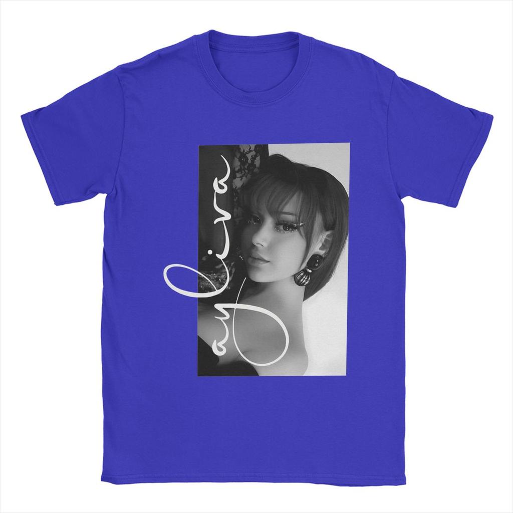 Ayliva T-shirt för män Nyhet 100% bomulls-t-shirts Rund hals Kortärmad T-shirt Grafiska kläder