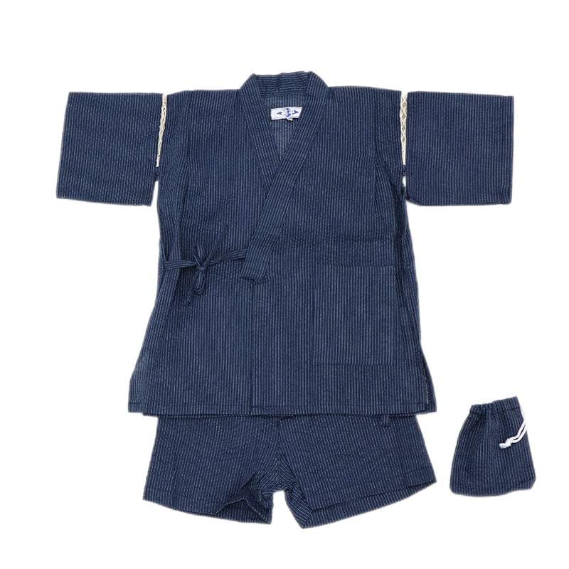 

Komeshichi Jinbei Shijira Weave Linen Blend Drawstring Included Boys Kids Clothes [Yoneshichi] Childrens [Blue/140 Size]