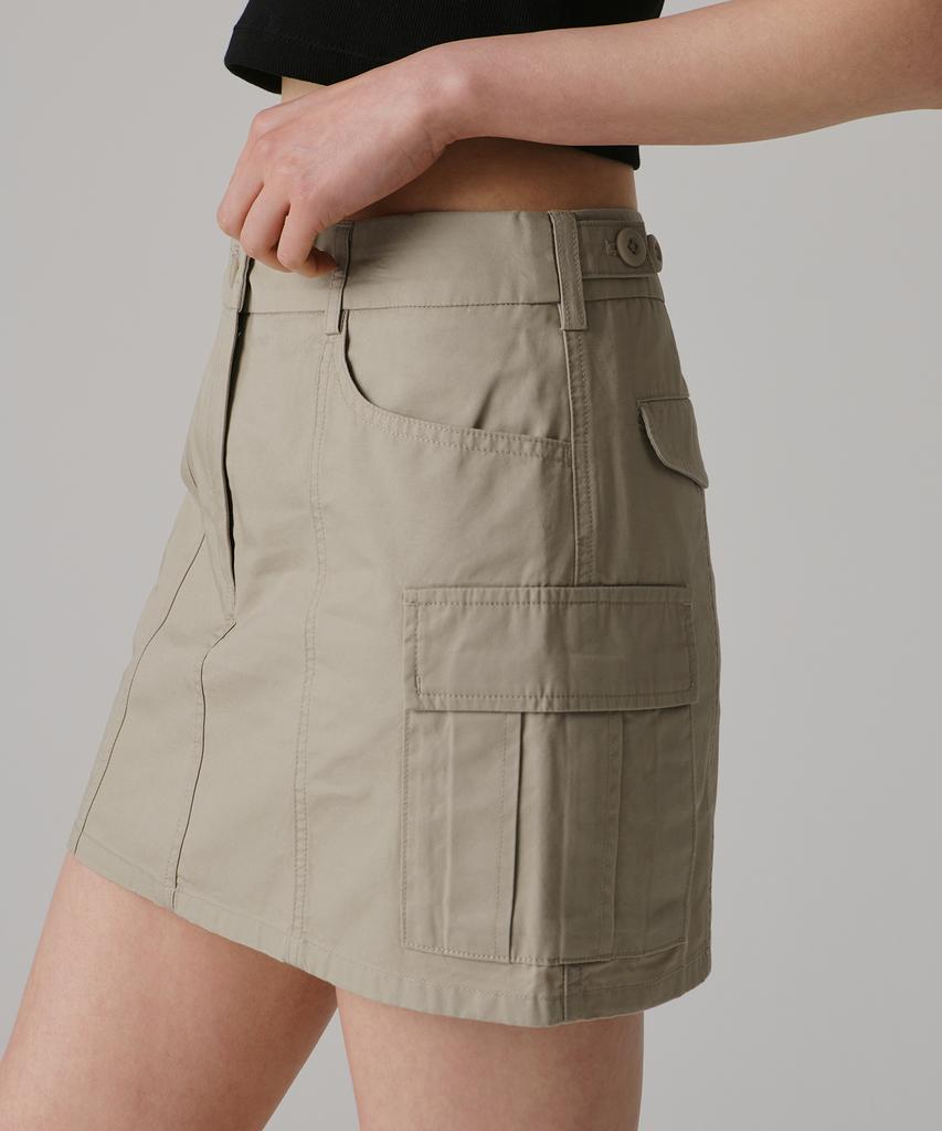 Musinsa Standard Woman Women'S Cargo Mini Skirt [Beige]