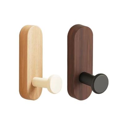 Nordic Style Wood Wall Hooks Self Adhesive Space Saving Mounted Hooks No-drill Self Adhesive Hooks Home Storage Use
