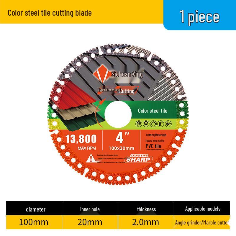 Multi-functional Angle Grinder Blade for Cutting Tile, Marble, Metal, Stainless, and Color Steel