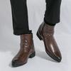 Classic Business Casual Dress Boots Side Zipper Mens Motorcycle Boots Men Casual Walking Shoes Fashion Chelsea Leather Boot