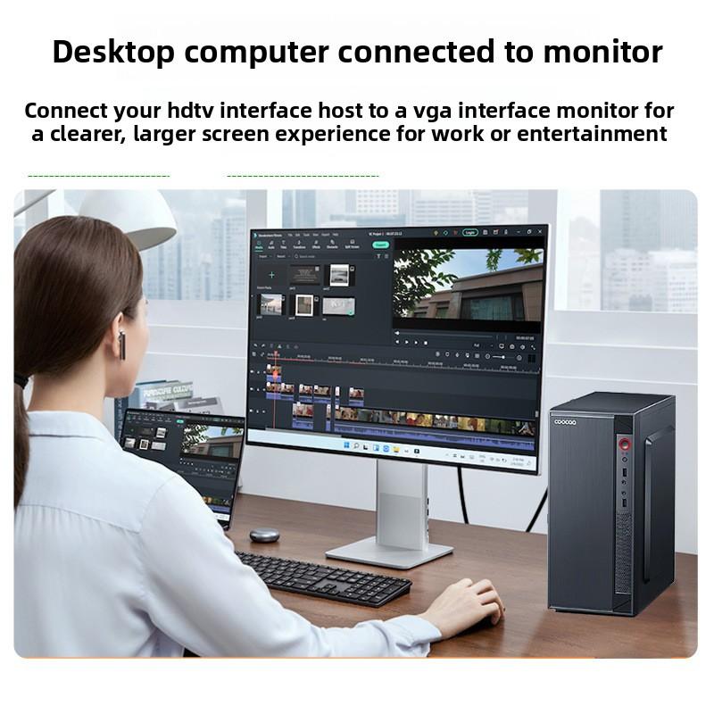 HDMI To VGA High-definition Converter Cable for Connecting Desktop Computers, Laptops, Monitors, and Projectors