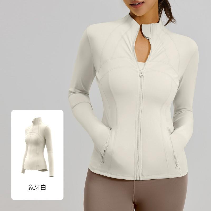 Womens Long Sleeve Athletic Zip-Up Top Breathable Stretch Fitness Jacket Running Yoga Gym Workout