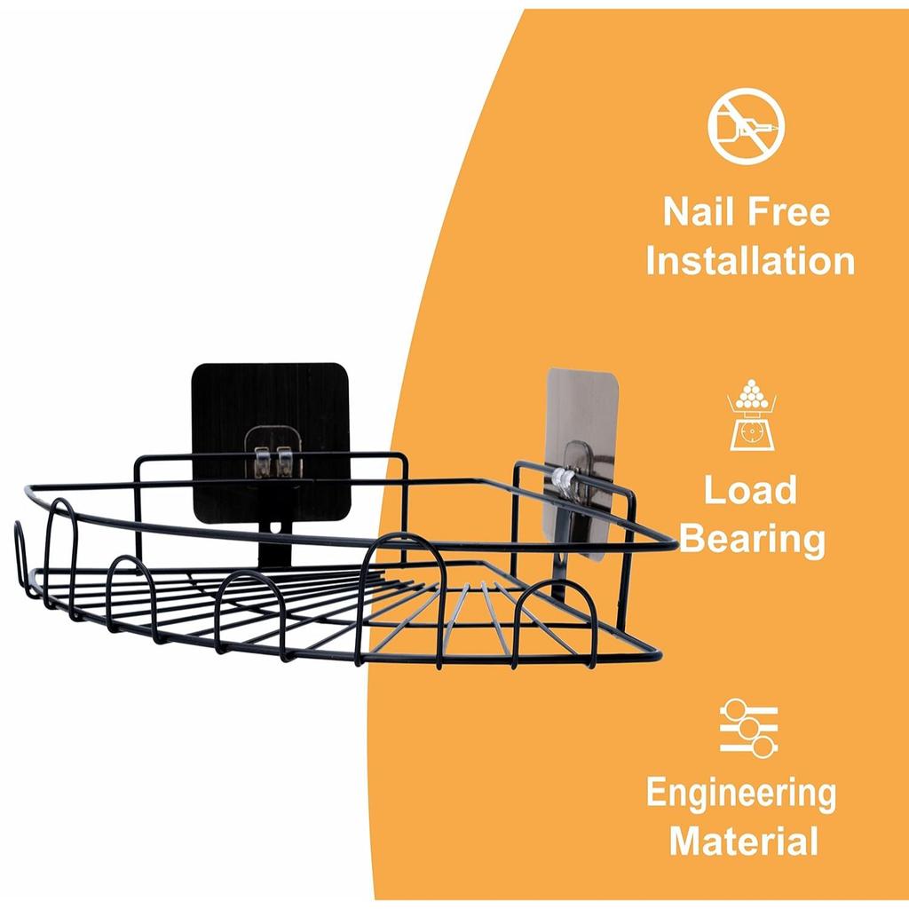 Bathroom Organiser Without Drill Bathroom Rack Self Adhesive || Stand For Corner Shampoo Holder For Bathroom Accessories-Multipurpose