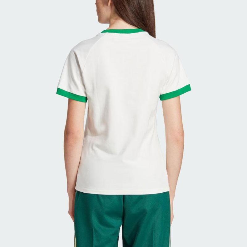 adidas Originals Gradient Trefoil Cali Tee With Logo Print And Color Block Slim Fit Women T-Shirt White IS0310