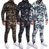 Men's Fashion Autumn Winter Casual Camouflage Hoodie Pants Sports Suit Tracksuit