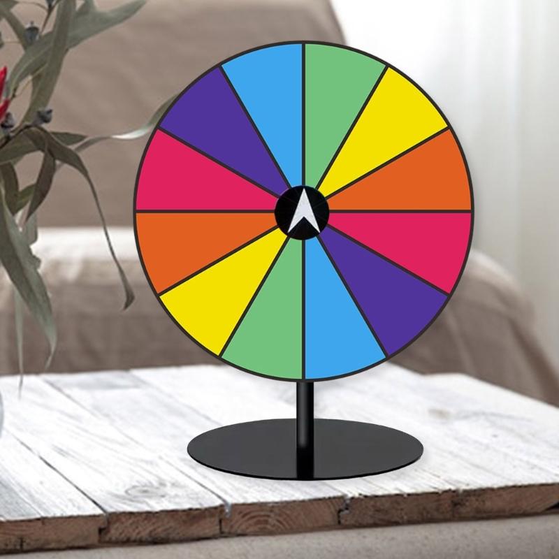 Heavy Type Rotating Prizes Wheel Game Reusable Colorful Game Wheel with Durability Metal Base For Kids Adults