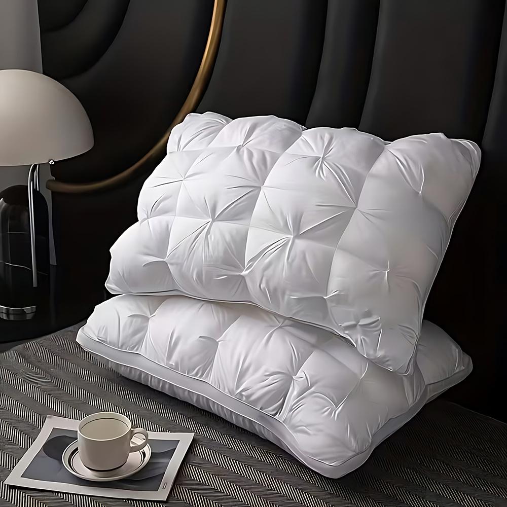 1/2-Pack 3D Bread-Shaped White Pleated Pillow – Ergonomic Neck & Spine Support, Moisture-Wicking, Ideal for Relaxing Sleep, Bedroom, 74×48cm