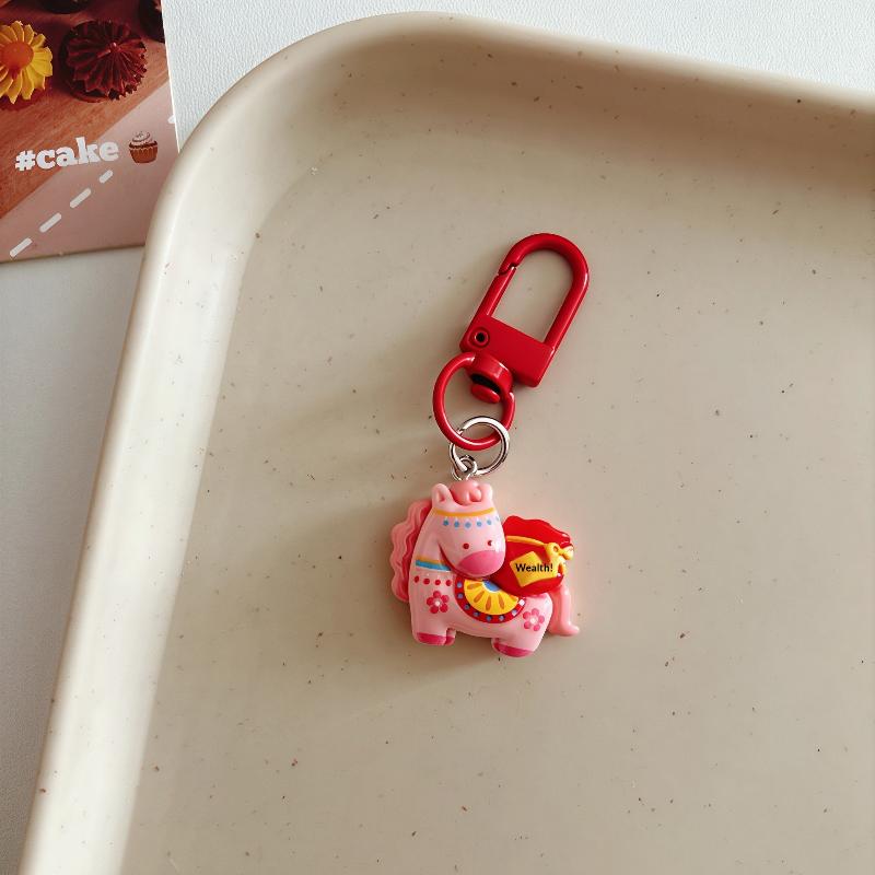 Roztomilý kreslený poník Klíčenka Kawaii Maskot Roku Koně Dekorace Kreativita Koňský Přívěsek Doplňky Dárek k Roku