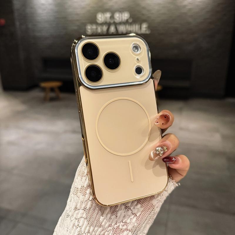 Frosted For Magsafe Lens Glass Protect Case For iPhone 17 16 15 14 13 12 11 Pro Max Magnetic Wireless Charge Cover Fundas