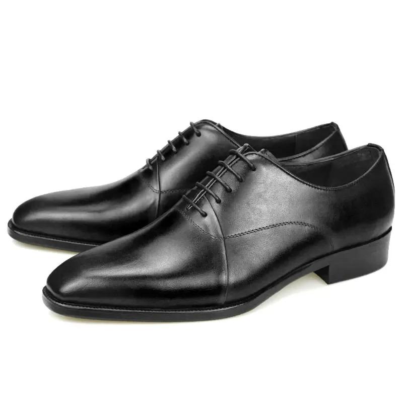 

Black Dress Shoes Men Luxury Leather Man Office Business Wedding Formal Shoes Lace Up Pointed Toe Male Oxford Shoes for Mens 47 чорний
