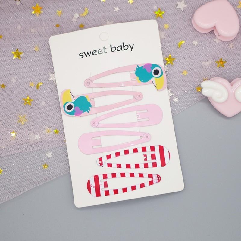 6 PCS Neue Nette Cartoon Metall Druck Farbe Tier Baby BB Clips Mädchen Haarnadeln Haar Clip Kinder Headwear Kinder Zubehör