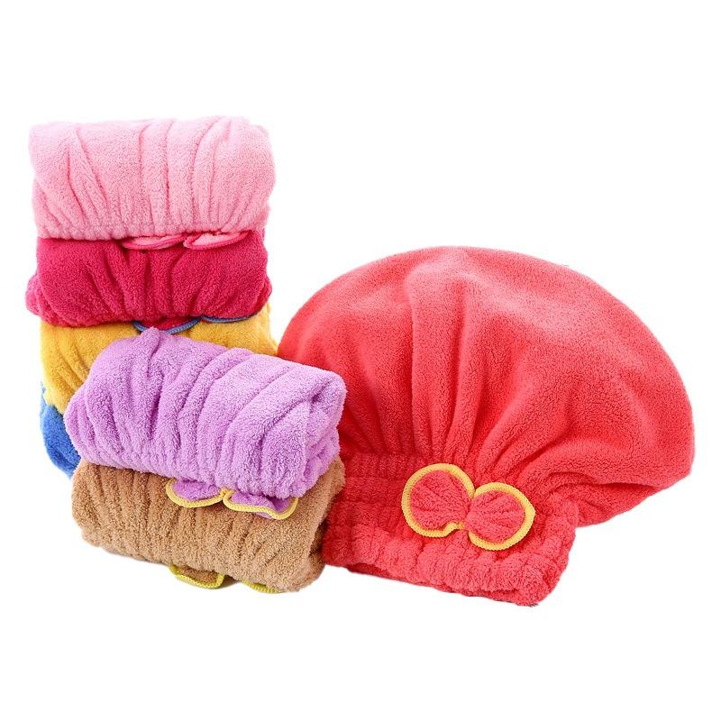 Ultra Absorbent Thiened Hair Drng Cap Women's ampoo Cap Qui Dry Bath Cap Towel Headscarf Coral Fce Home Textile