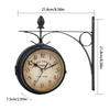 Antique Iron Double Side Wall Clock Easy Read Hanging Wall Clocks Home Decors for Outdoor Indoor Photography Props