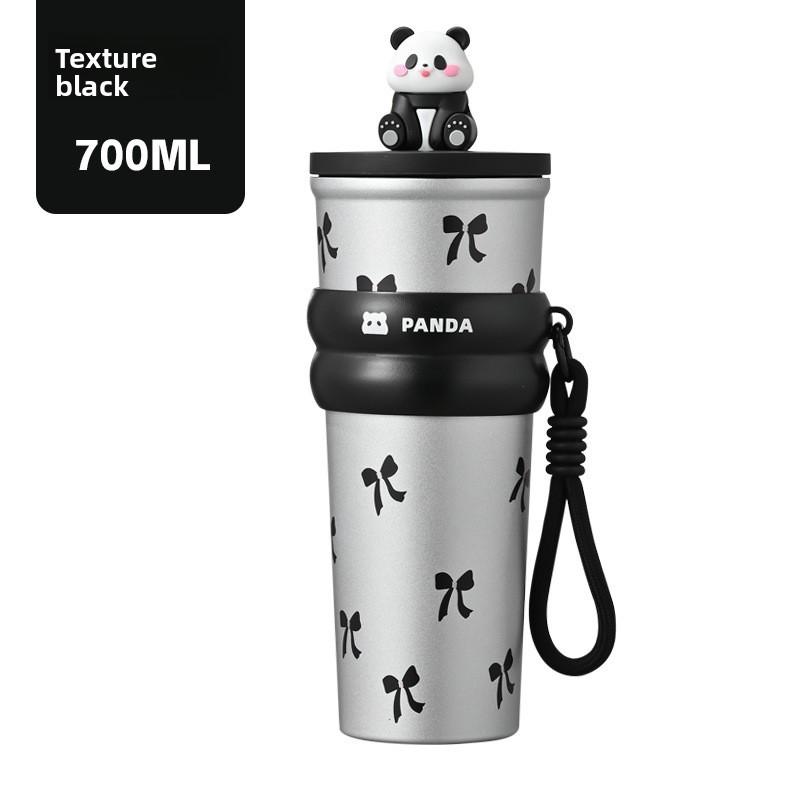 

Panda Character 700ml Insulated Travel Mug With Leakproof Lock For Office And Outdoor Use чёрный