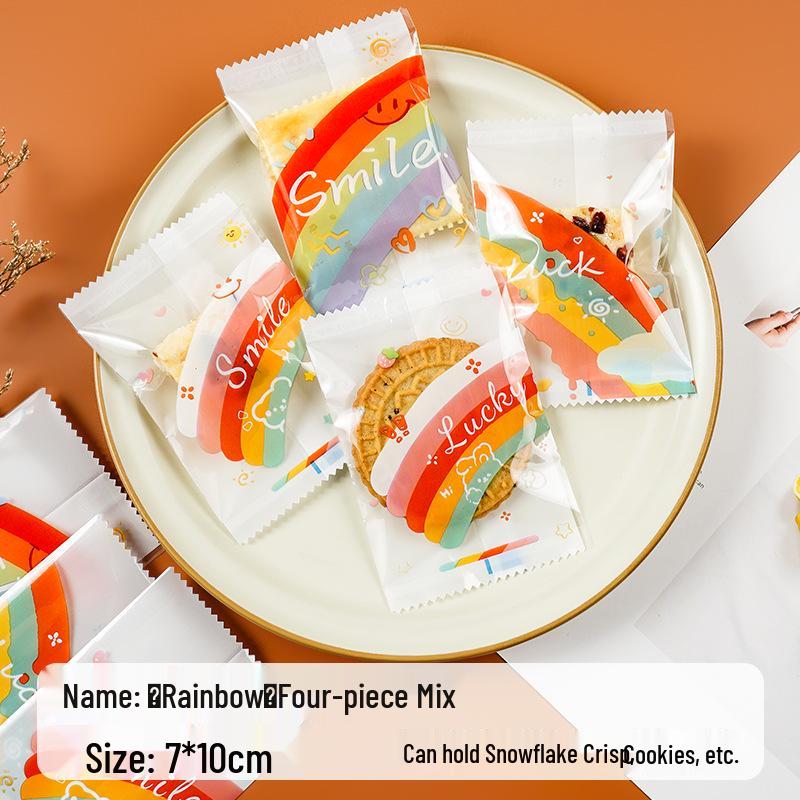 Snowflake Nougat Candy Sealing Bags for Cookies, Biscuits, Toffee, and Baking.