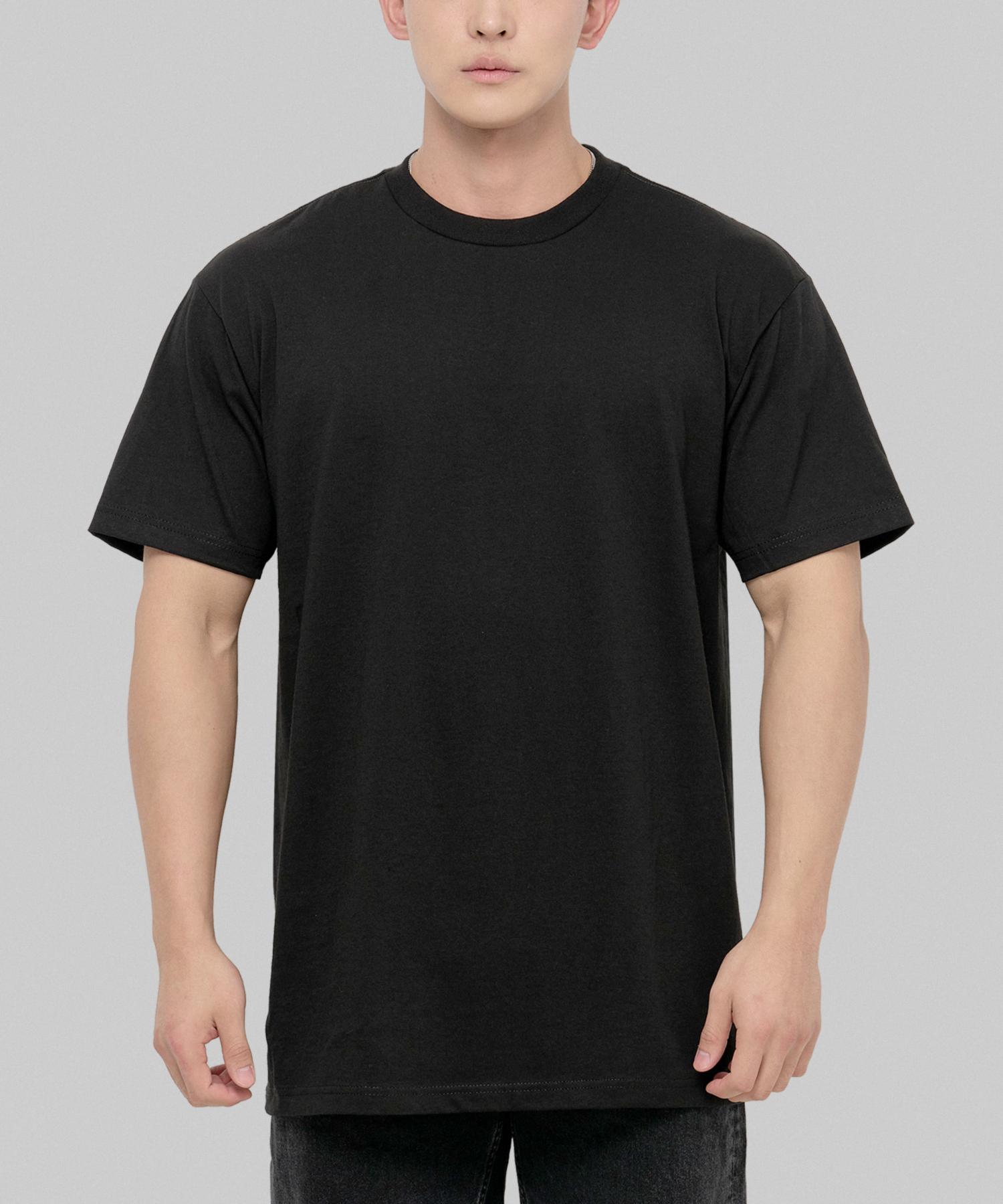 Shakawear 6.0Oz Active Plain Basic Short Sleeve T-Shirt_Black L