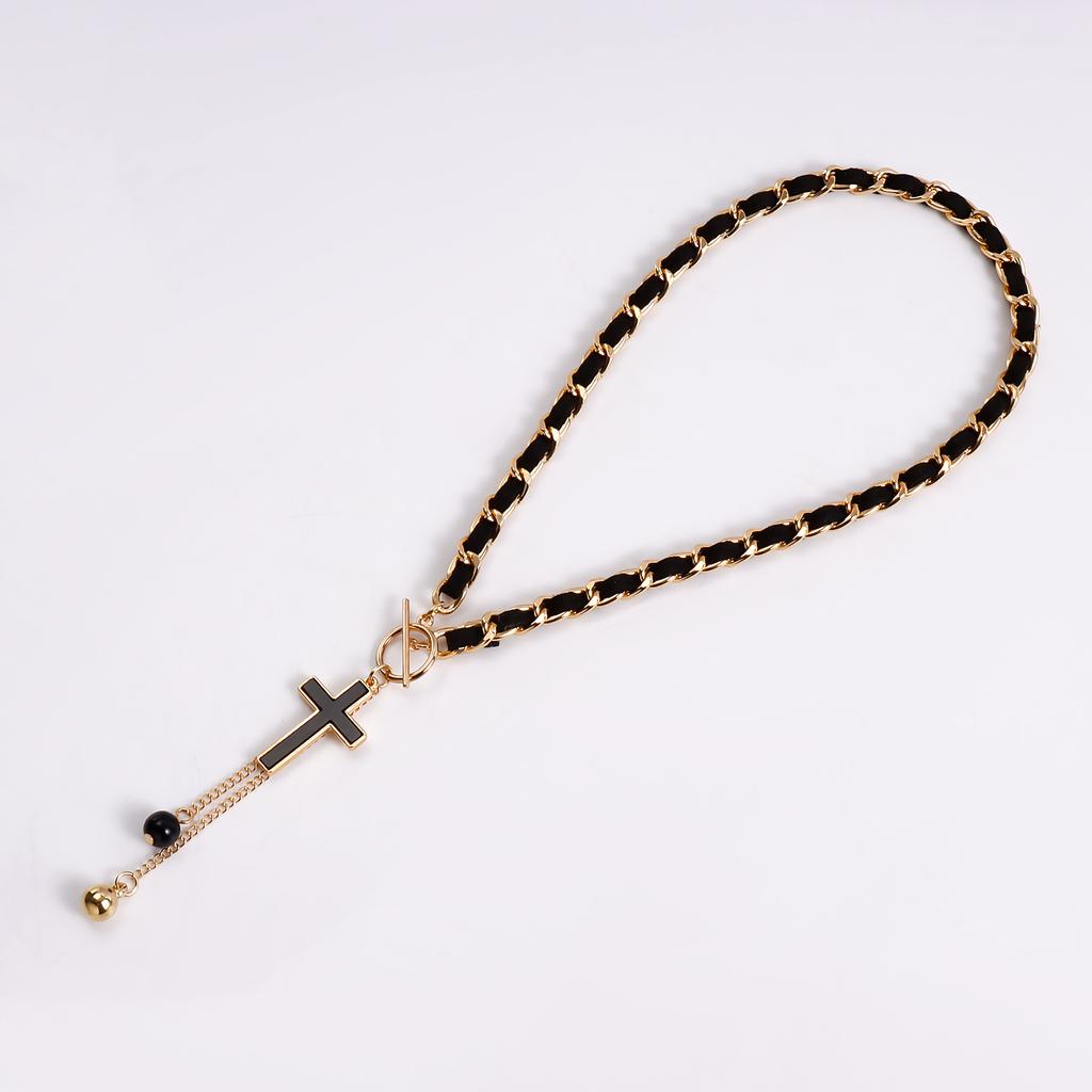 New Fashion Simple Black Cross Necklace, Women's Pendant Necklace, Valentine's Day Gift