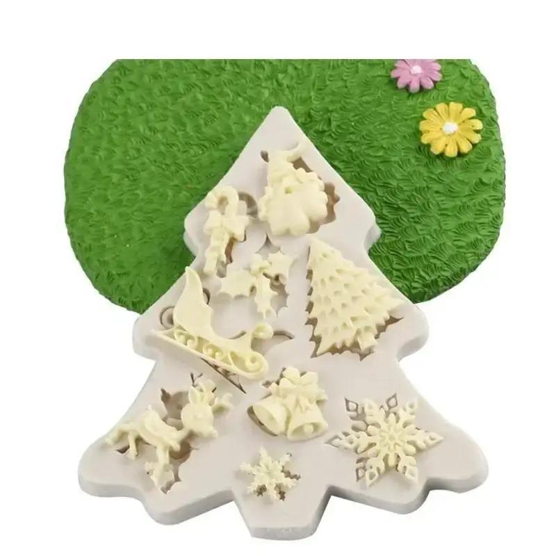 Kreativa Handgjorda Formar Julgran DIY Silikon Fondant Bakningsdekoration Verktyg Silikonform Chokladtillbehör