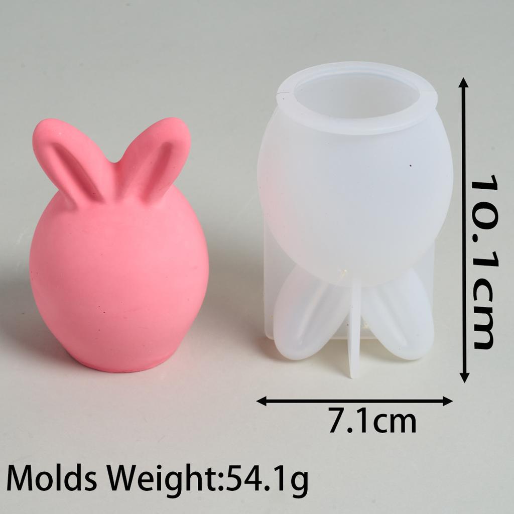 3D Easter Egg Bunny Silicone Candle Mold DIY Faceless Rabbit Head Soap Molds Plaster Resin Craft Casting Molds Home Dec Art Gift