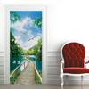 3D Forest Pattern Door Sticker, Waterproof Self-adhesiveRemovable Door Sticker, Decorative Wallpaper for Home