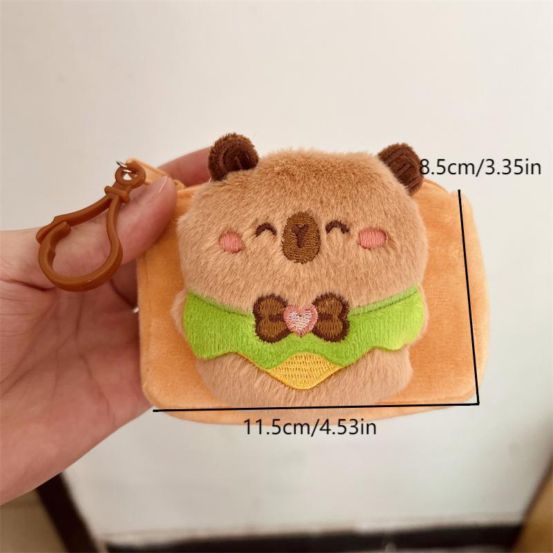 

Мультяшный плюшевый кошелек-капибара, милый кошелек для мелочи, прекрасная сумка для хранения наушников, сумка-брелок, подвеска для подарков детям
