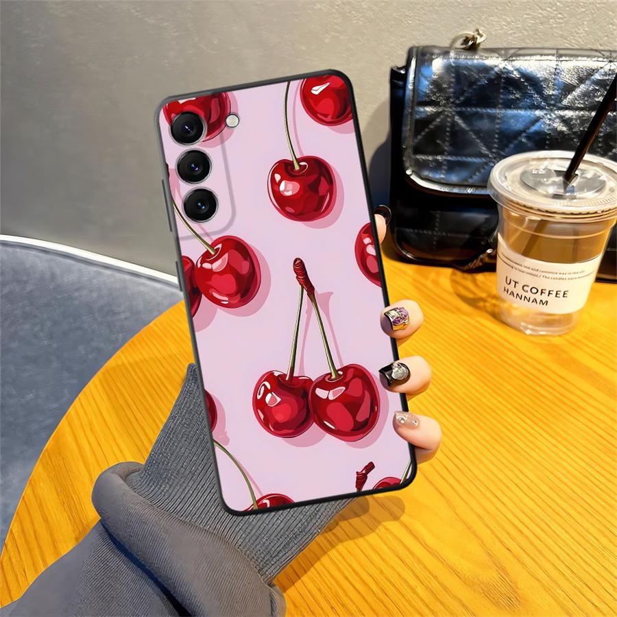 Case for Samsung Galaxy A13 A20 A16 A40 A12 A70 A15 A17 A50 A04 A06 A05 Funda Phone Cover Cherry Pattern
