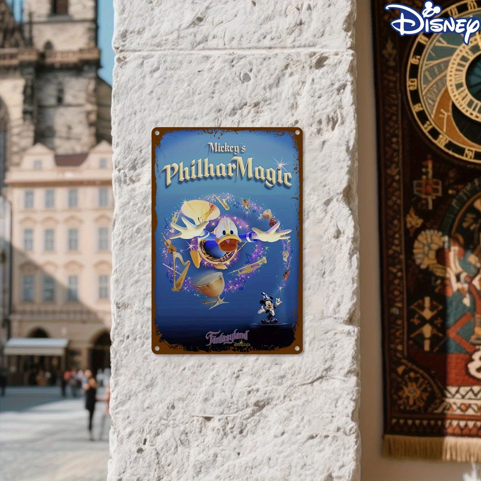 

2D Плоский, Винтажная металлическая настенная табличка «Mickey Mouse PhilharMagic» - 20,32x30,48 см, Тема «Волшебное музыкальное приключение Филхара», Микки и Дона 20x30cm（7.8x11.8inch）