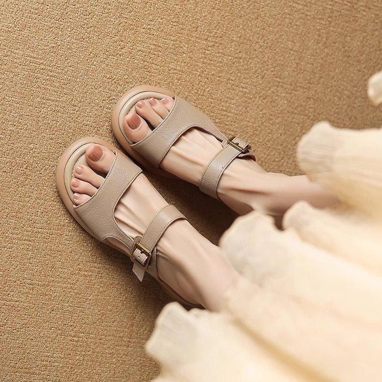 High-End Plattform-Slipper Damen Sommer 2025 neue Mode Outdoor Ein-Wort-Pantoletten vielseitige Zehensandalen mit dickem Absatz