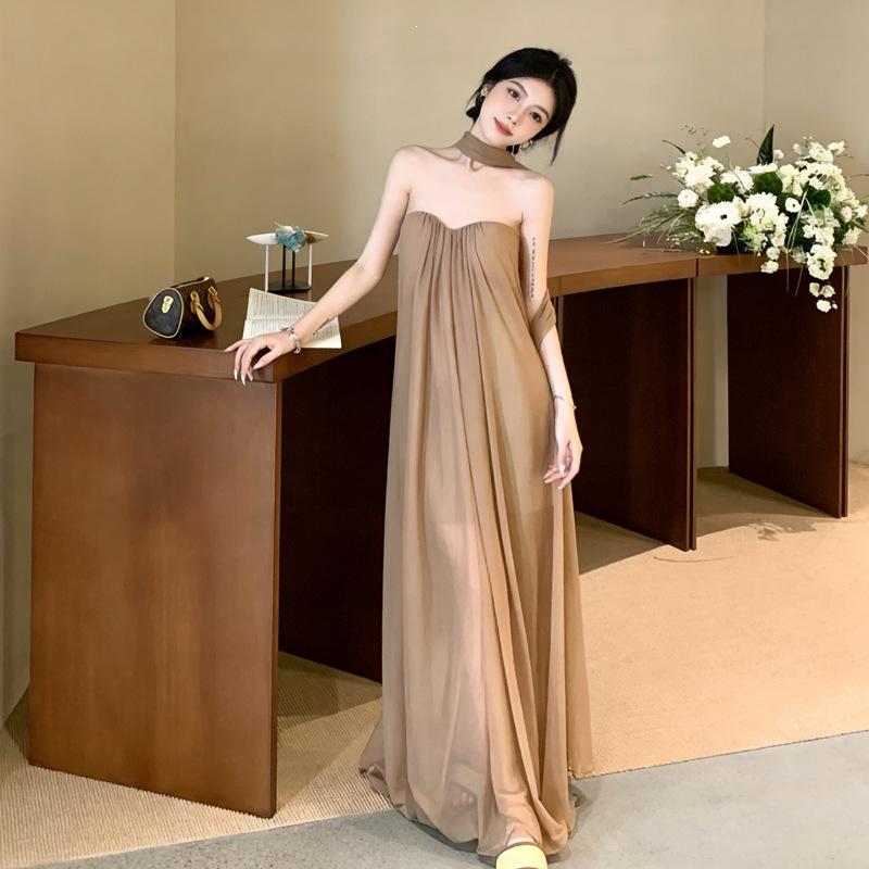 Holiday Wind Streamer Sleeveless Tube Top Dress Women's Summer Temperament Loose Pendulum Skirt Design Sense Casual Dress
