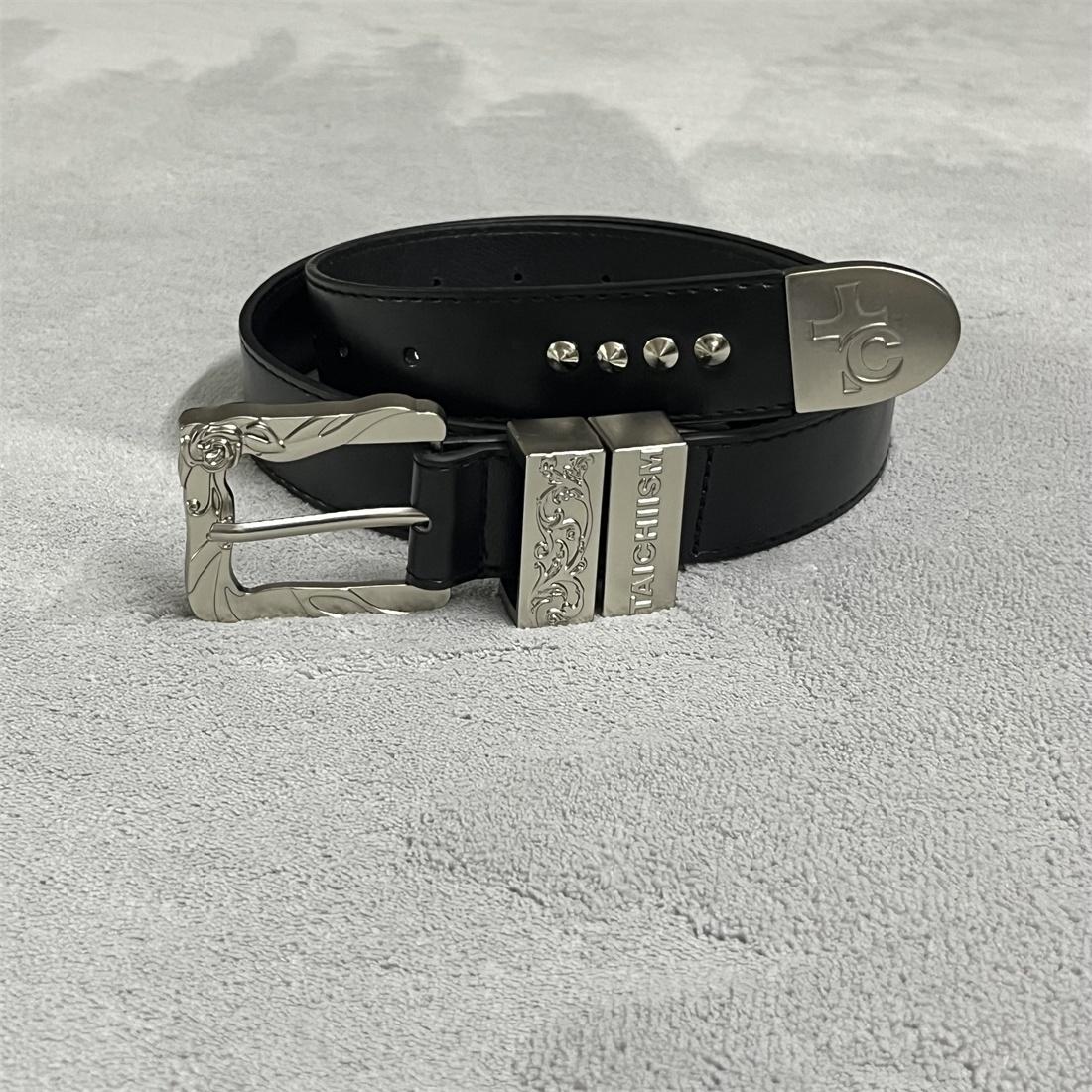 

2026 Rivet Punk Vintage Leather Belt Man Woman Hip Hop Gothic Pu Leather Waist Belt 105CM чёрный