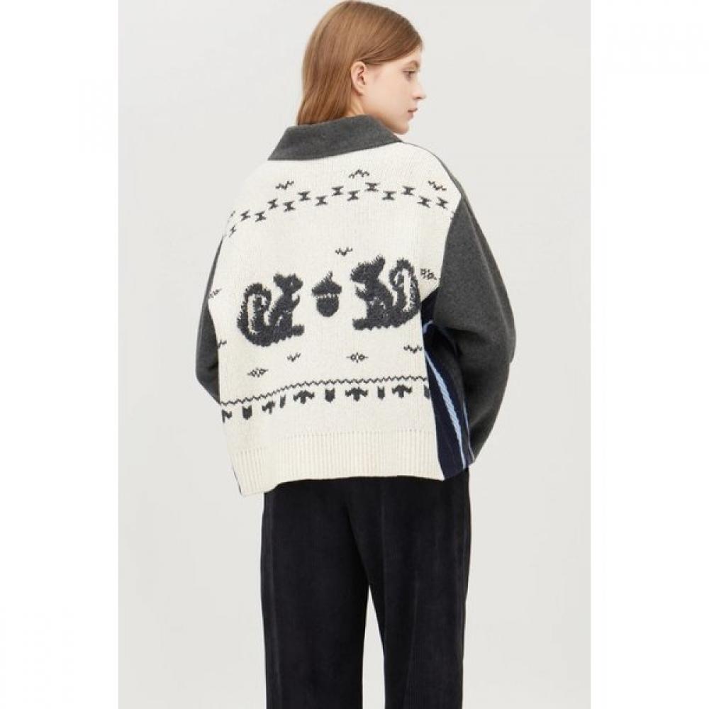 

Benetton Jacquard Knit Block Half Coat Bacte1561