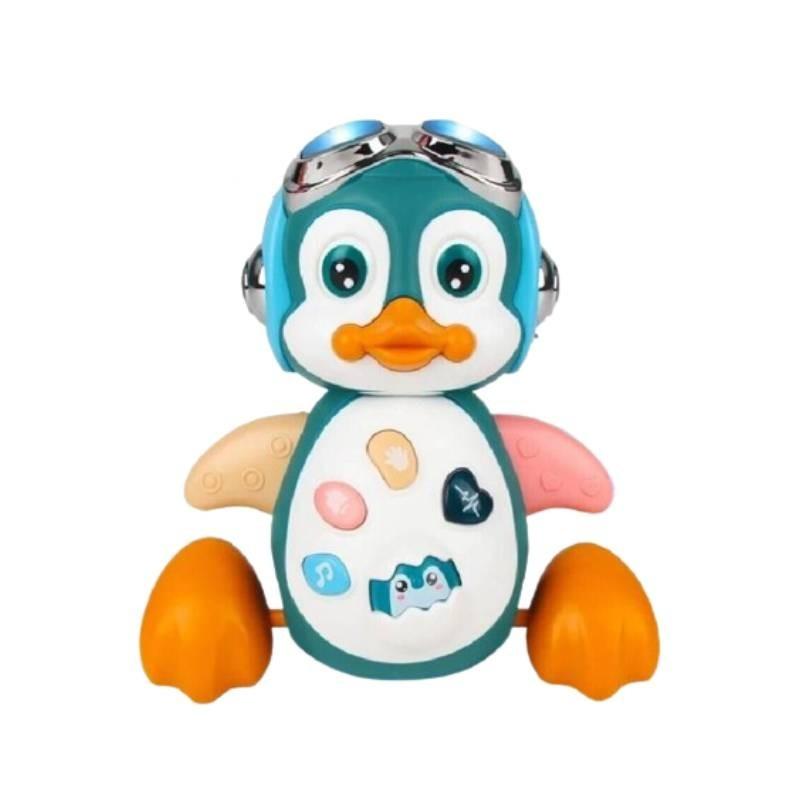 Adorable Electric Wobbling Penguin Toy With Lights And Music For Early Education