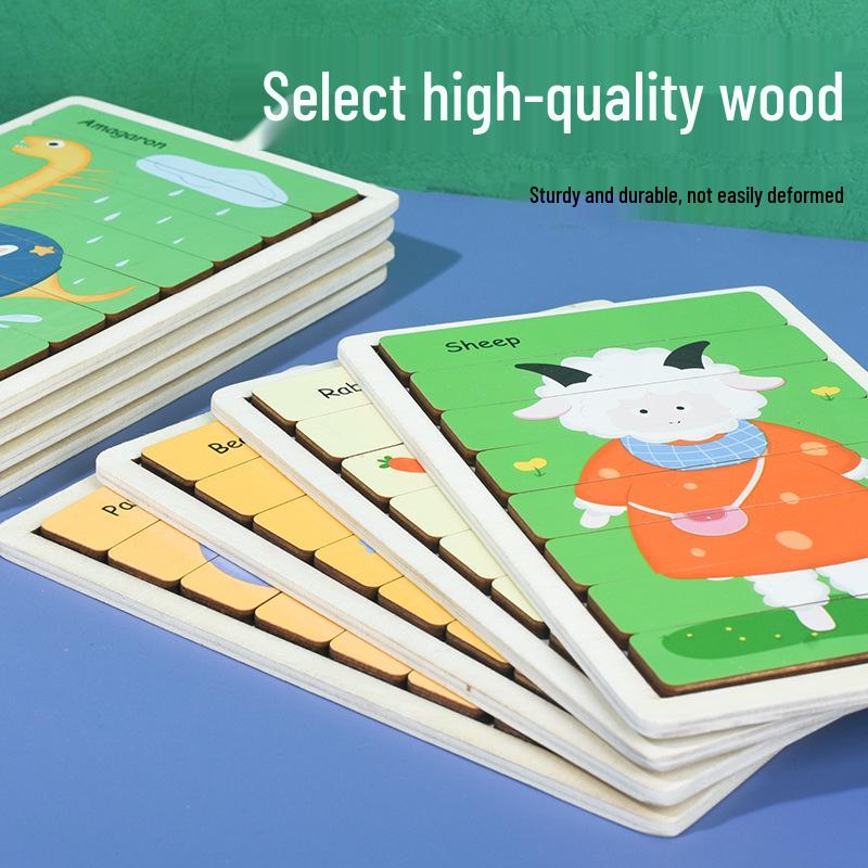 Creative Wooden Dinosaur Puzzle for Kids: Educational Animal Pattern for Kindergarten